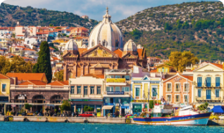 Mytilene harbour and castle, Lesvos capital